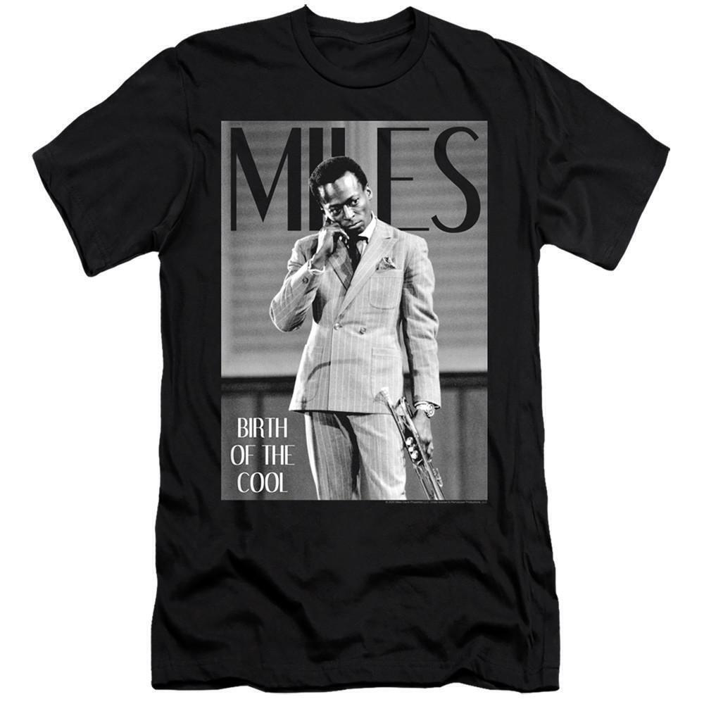 Miles Davis Simply Cool Premium Slim 301 T Shirt Black